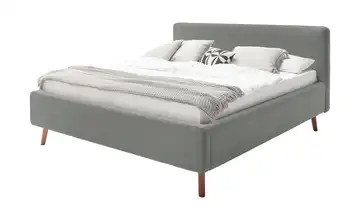 Polsterbettgestell Mattis Grau Webstoff fein 160 cm ohne Bettkasten