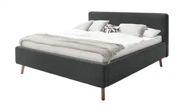 Polsterbettgestell Mattis Webstoff fein Anthrazit Eiche ohne Bettkasten 160 cm