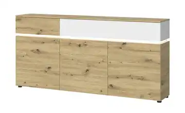 Sideboard Luci Cremeweiß, Eiche Artisan (Nachbildung)