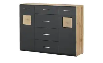 Kommode Fun Plus 140 cm Schwarz, matt