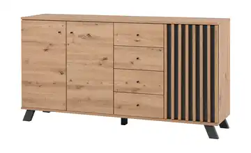 Sideboard Malloa Asteiche (Nachbildung), Anthrazit 160 cm
