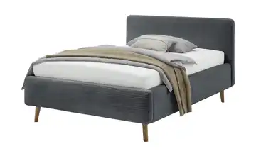 Polsterbettgestell Mattis Anthrazit Cordstoff 140 cm ohne Bettkasten
