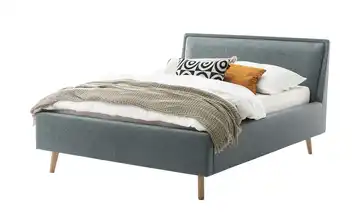 Polsterbett Fairford Blau Eiche 140 cm mit Bettkasten