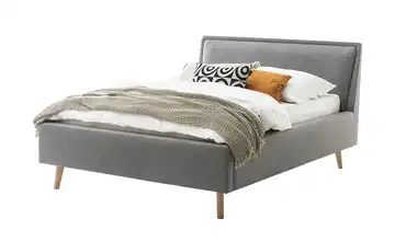 Polsterbett Fairford Grau Eiche 140 cm mit Bettkasten