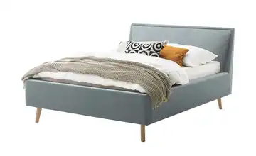 Polsterbett Fairford Eisblau Eiche 140 cm mit Bettkasten