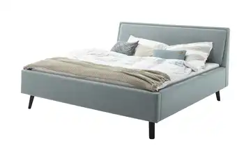 Polsterbett Fairford Eisblau Schwarz 160 cm mit Bettkasten