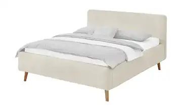 Polsterbettgestell Mattis Teddy Beige Eiche mit Bettkasten 160 cm