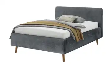 Polsterbettgestell Mattis Anthrazit Bouclé 140 cm mit Bettkasten