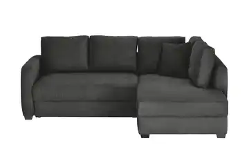 Polsterecke Lisa de Luxe Graphit rechts Webstoff grob