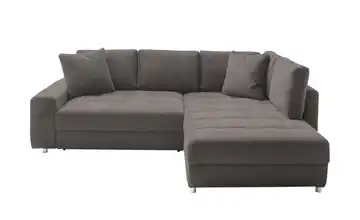 bobb Ecksofa Arissa de Luxe rechts Webstoff Grau, Braun