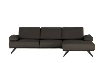 Ecksofa Gemma Dunkelbraun Leder rechts