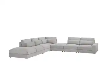Ecksofa Branna Cordstoff Hellgrau rechts
