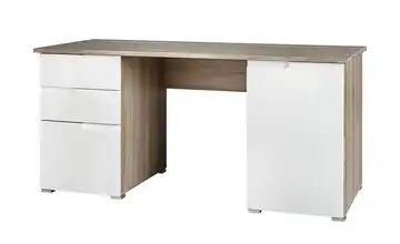 Schreibtisch Eiche Sonoma (Nachbildung) / weiß hochglanz