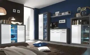 Sideboard Grau/Weiß