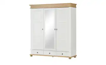 Drehtürenschrank Massetto 3 Stück Weiß, Eiche