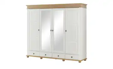 Drehtürenschrank Massetto 4 Stück Weiß, Eiche