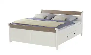 Bettgestell Massetto Weiß, Lavagrau 180 cm