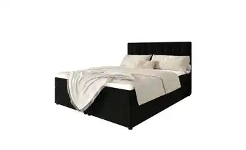 Boxbett mit Stauraum und Topper Indu 180x200 cm Schwarz