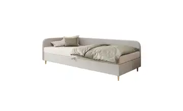Polsterbett mit Stauraum Ilford links 80x200 cm Beige