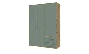 Kleiderschrank Mokkaro Asteiche (Nachbildung), Salbeigrün 144,4 cm