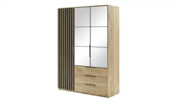 Drehtürenschrank Sorento 150 cm Eiche (Nachbildung), Schwarz