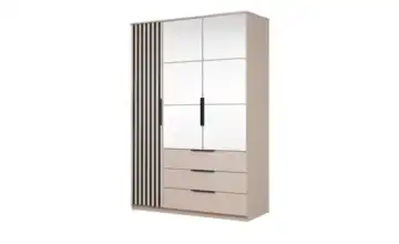Drehtürenschrank Torino 150 cm kaschmirfarben, Schwarz