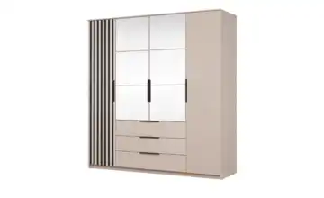 Drehtürenschrank Torino 200 cm kaschmirfarben, Schwarz