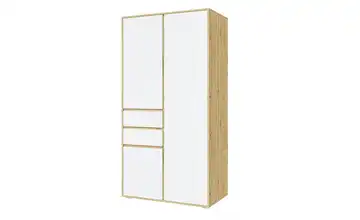 Kleiderschrank 100 cm Weiß, Eiche Artisan (Nachbildung)