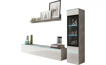 Wohnwand Betonoptik