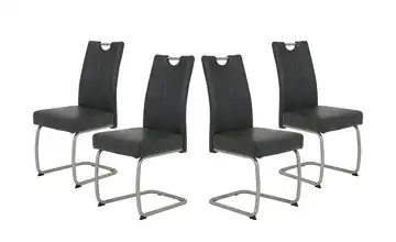 Polsterschwingstuhl Set Michaeil 4er Set Anthrazit