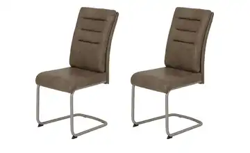 Polsterschwingstuhl 2er-Set Andrei Schlamm