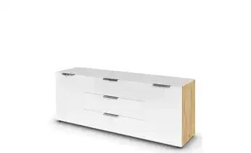 Sideboard Weiß/Eiche Artisan (Nachbildung) verchromt