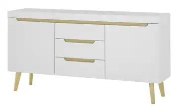 Sideboard Malaren 160 cm Weiß, Eiche (Nachbildung) 2 Stück