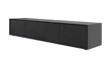 TV-Lowboard Eiche (Nachbildung), Schwarz