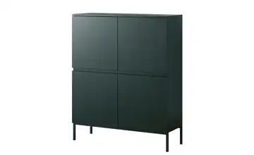 Selsey Highboard Bemmi Dunkelgrün Schwarz