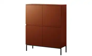 Selsey Highboard Bemmi Ziegelrot Schwarz