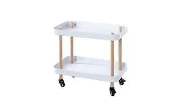 Beistelltisch holzfarben, Weiß