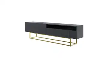Selsey TV-Lowboard Schwarz Goldfarben