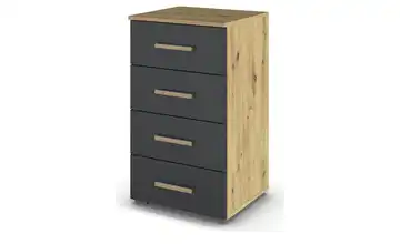 Kommode Mosbach Eiche Artisan (Nachbildung), Basaltgrau, Dunkelgrau