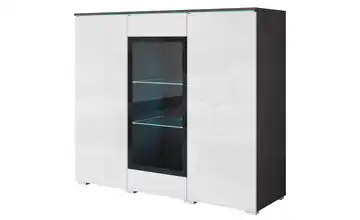 Highboard Anthrazit, Weiß
