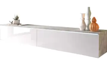 Lowboard Betonoptik, Weiß