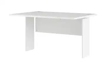 Schreibtischplatte mit Sichtblende und Paneel Saale Weiß 120,1 cm