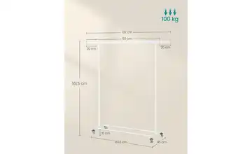 Kleiderständer Pataye 45 cm Weiß 161,5 cm