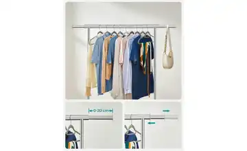 Kleiderständer Pataye 45 cm silberfarben 161,5 cm