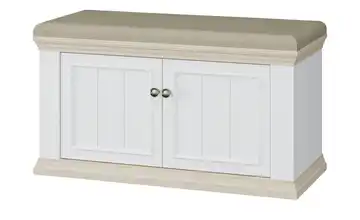 Garderobenbank Countryside Weiß, Eiche (Nachbildung)