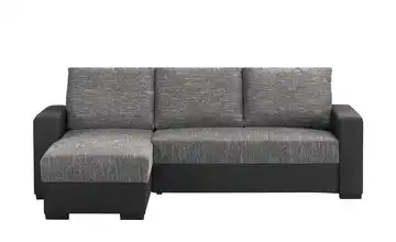 Ecksofa Navarra Grau, Schwarz links