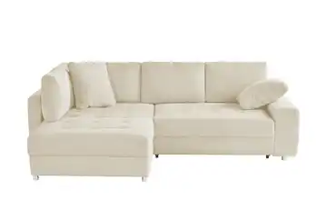 bobb Ecksofa Arissa de Luxe links Cordstoff Creme
