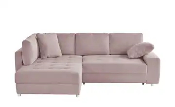bobb Ecksofa Arissa de Luxe links Cordstoff Rosa