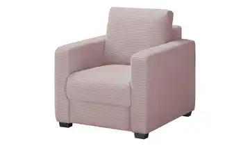 Sessel mit Boxspringpolsterung Lisa de Luxe Cordstoff Rosa