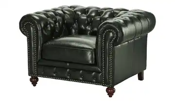 uno Ledersessel Chesterfield Grün